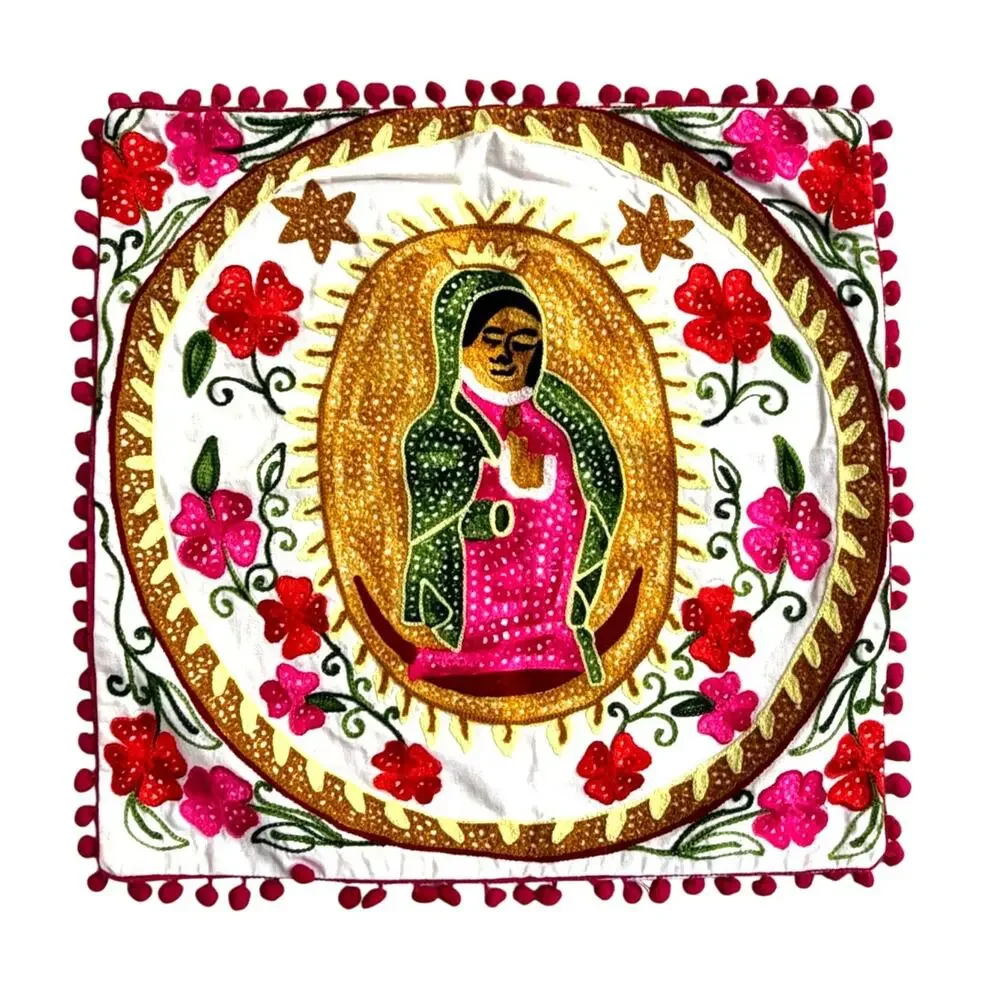 Virgin de Guadalupe Textile Pillow Cover 18x18
